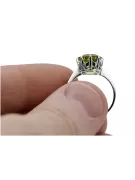 Artesanía vintage Anillo Peridoto amarillo Plata de ley 925 vrc157s